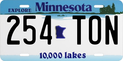 MN license plate 254TON