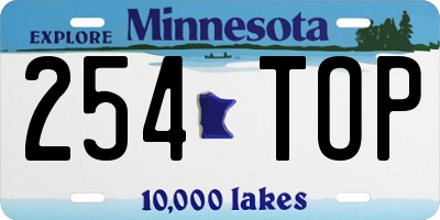 MN license plate 254TOP