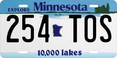 MN license plate 254TOS