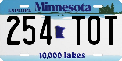 MN license plate 254TOT
