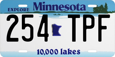 MN license plate 254TPF