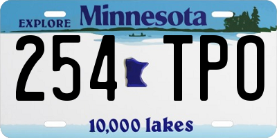 MN license plate 254TPO