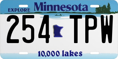 MN license plate 254TPW