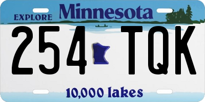MN license plate 254TQK