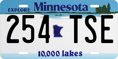 MN license plate 254TSE