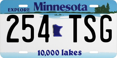MN license plate 254TSG