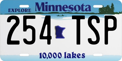 MN license plate 254TSP
