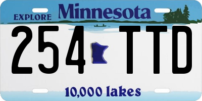 MN license plate 254TTD