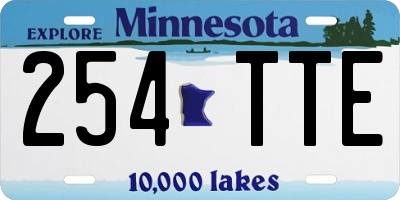 MN license plate 254TTE