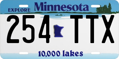 MN license plate 254TTX