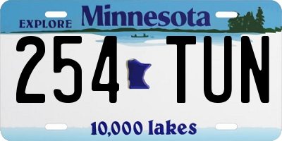 MN license plate 254TUN