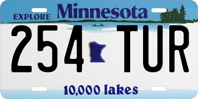 MN license plate 254TUR