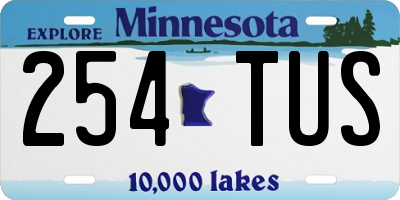 MN license plate 254TUS