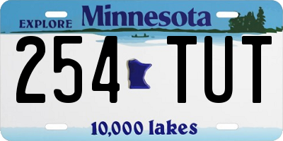 MN license plate 254TUT