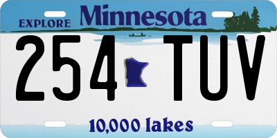 MN license plate 254TUV