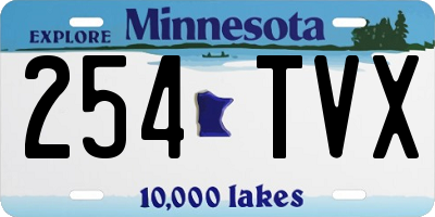MN license plate 254TVX
