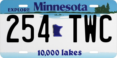 MN license plate 254TWC