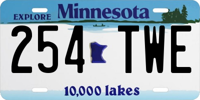 MN license plate 254TWE