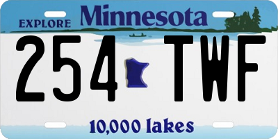 MN license plate 254TWF