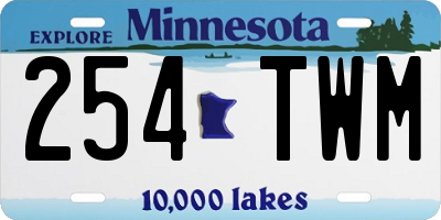 MN license plate 254TWM