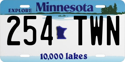 MN license plate 254TWN