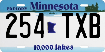 MN license plate 254TXB
