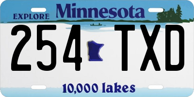 MN license plate 254TXD