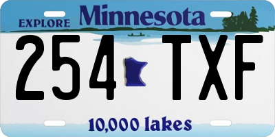 MN license plate 254TXF