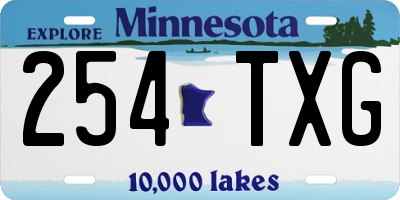 MN license plate 254TXG