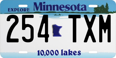MN license plate 254TXM