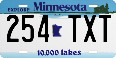 MN license plate 254TXT