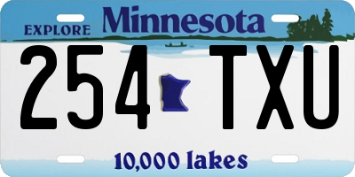 MN license plate 254TXU