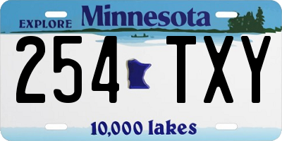 MN license plate 254TXY