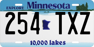 MN license plate 254TXZ