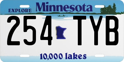 MN license plate 254TYB