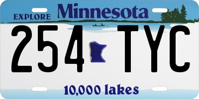MN license plate 254TYC