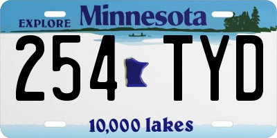 MN license plate 254TYD