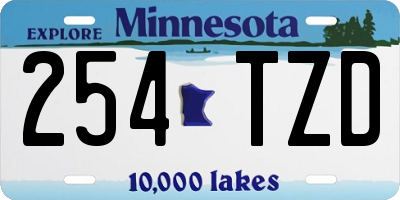 MN license plate 254TZD
