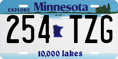 MN license plate 254TZG