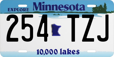 MN license plate 254TZJ