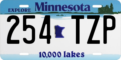 MN license plate 254TZP