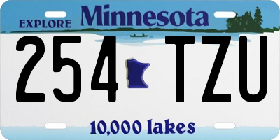MN license plate 254TZU