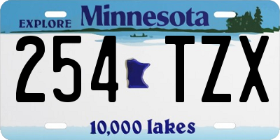 MN license plate 254TZX