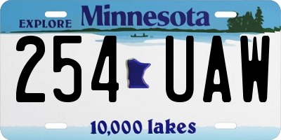 MN license plate 254UAW