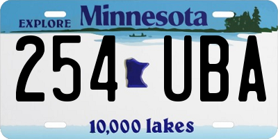 MN license plate 254UBA