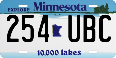 MN license plate 254UBC