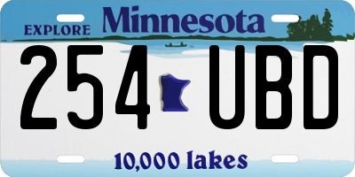 MN license plate 254UBD