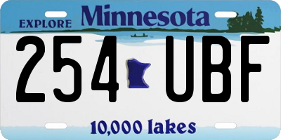 MN license plate 254UBF