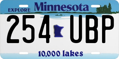 MN license plate 254UBP