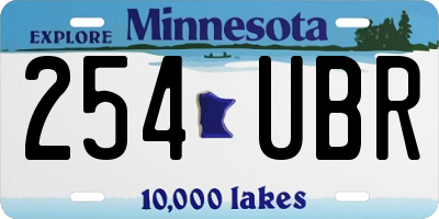 MN license plate 254UBR